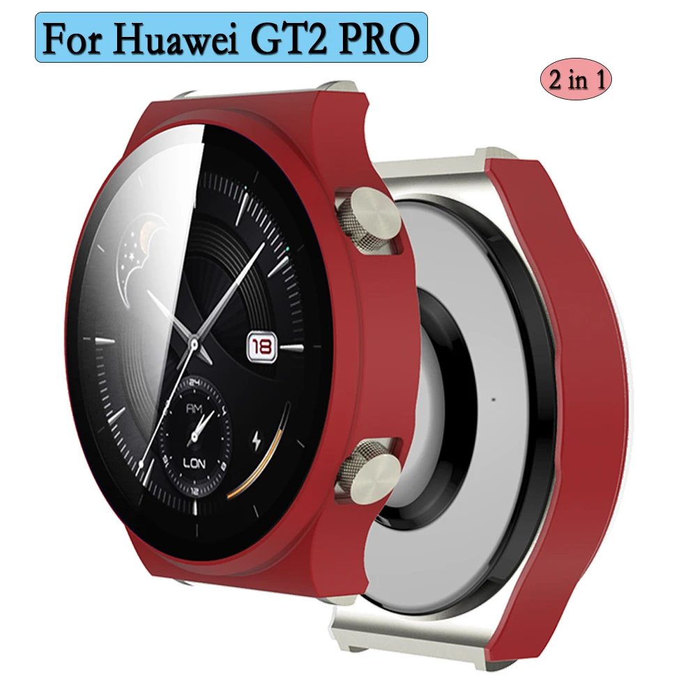 

For Huawei GT2 Pro Frosted PC Protective Watch Case With Tempered Film 2 in 1 Cover Watch Protection Cases