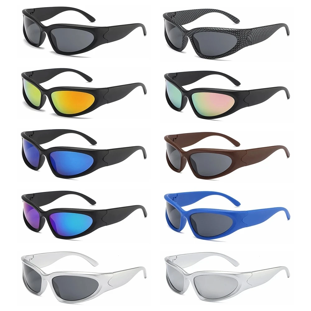 Cyberpunk goggle solglasögon för dam och herr uv400 spegelglas_voghion.com