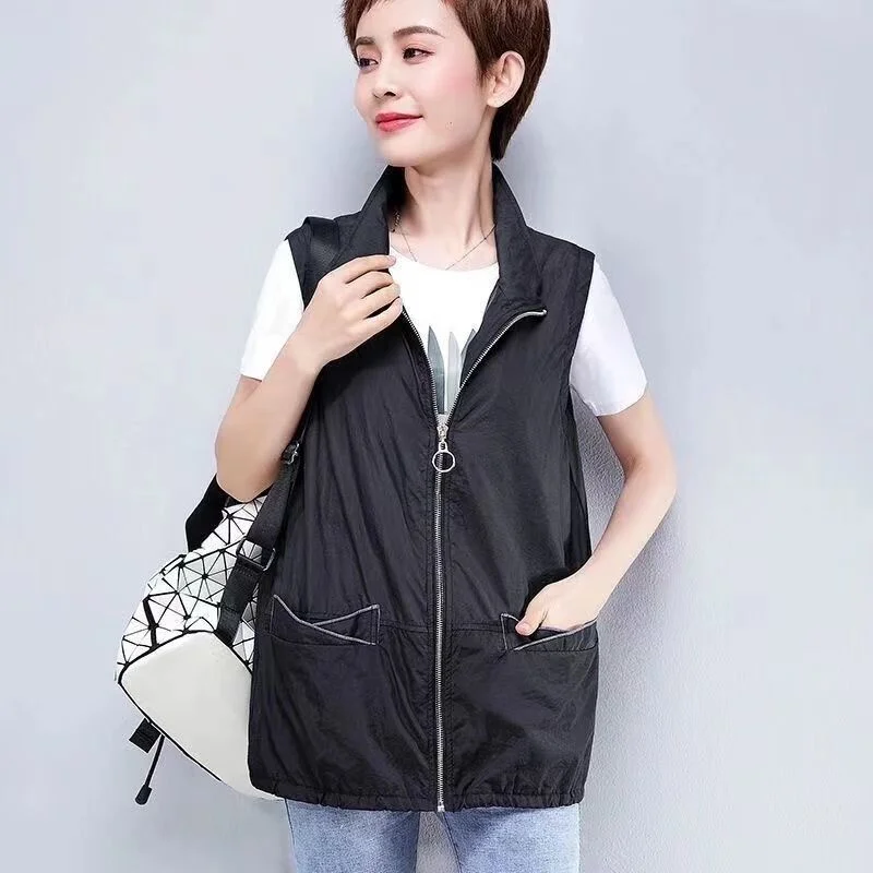 Vest Jacket Women Summer Single-Layer Sunscreen Sleeveless Coat