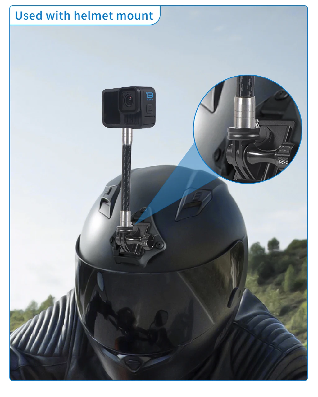 Multi-Purpose 1/4 Male Female Carbon Fiber Pole Extension Rod for