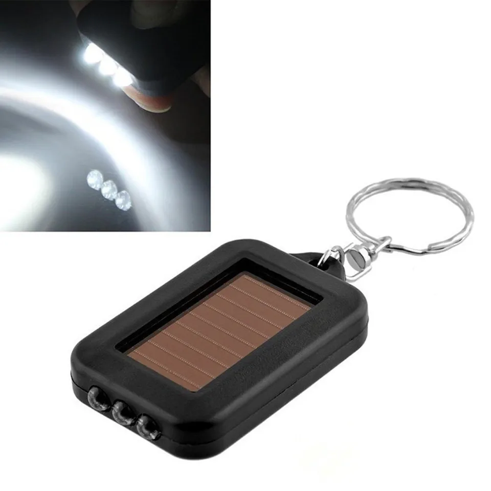 Porte-clés Torche Solaire LED – Lumière Automatique – Parfait Balade Nuit / Panne Courant