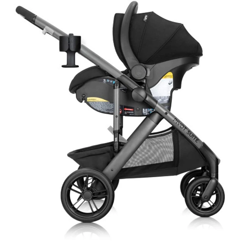 Pivot Suite Travel System with LiteMax Infant Car Seat with Anti-Rebound Bar Dunloe Black 3