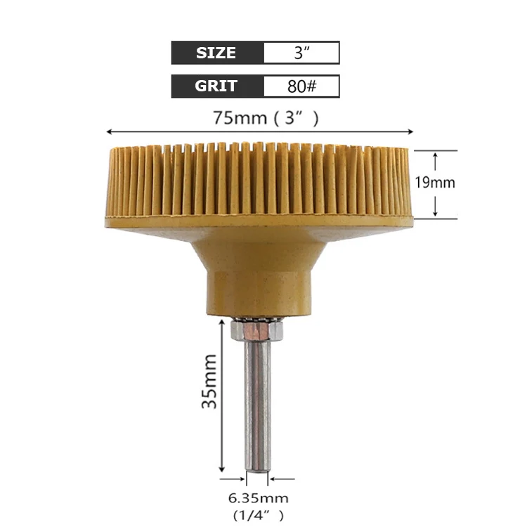 BomDog Ruote Lucidanti, Dischi Lamellari Spazzola Abrasiva Mini Trapano in Nylon Gambo 2,35 Mm Ruota Lucidante Sostituzione Antiruggine/3Pcs/5Pcs