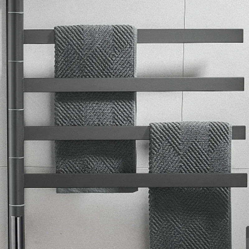 Electric Towel Rack Black/White/Gray Heat Dry Bathroom Towel Touch Display Rotatable
