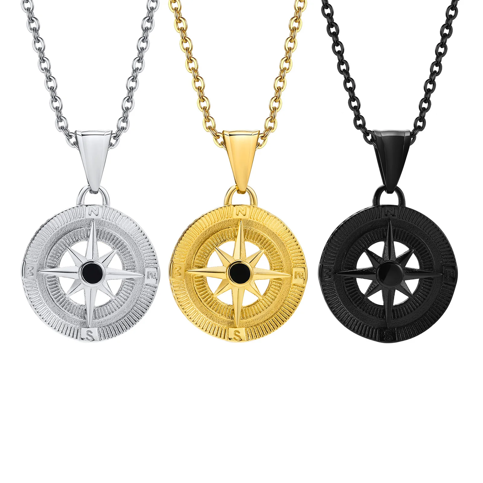 Zilveren ketting met kompas hanger | Verkocht