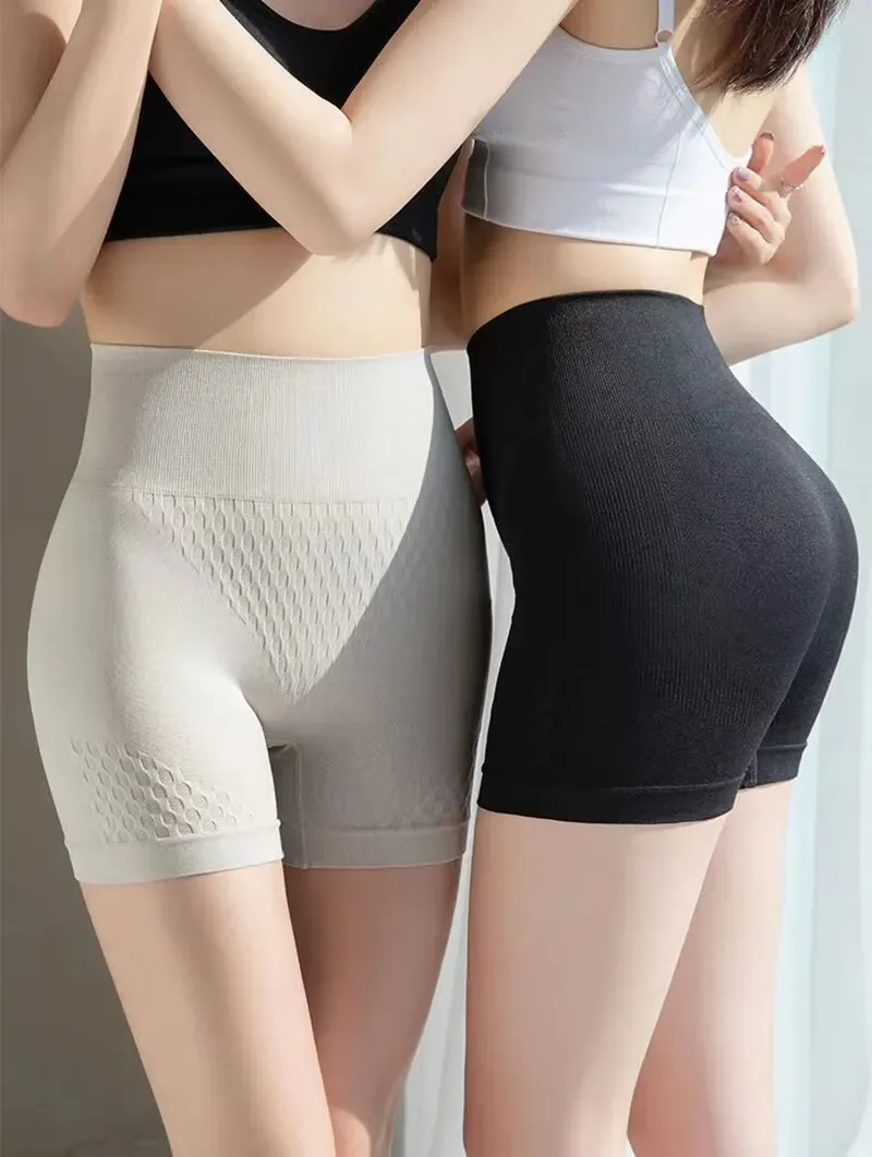 High Waist Panties Women Safety Boxers Underwear Anti Exposure Corset L XL Black Skin Gray Ventilate Sports Fitness Yoga