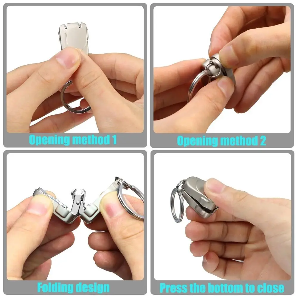 Mini Nail Clippers Folding Multi-functional Nail Trimmers Lightweight Stainless Steel Keychain Nail Clipper Personal Care