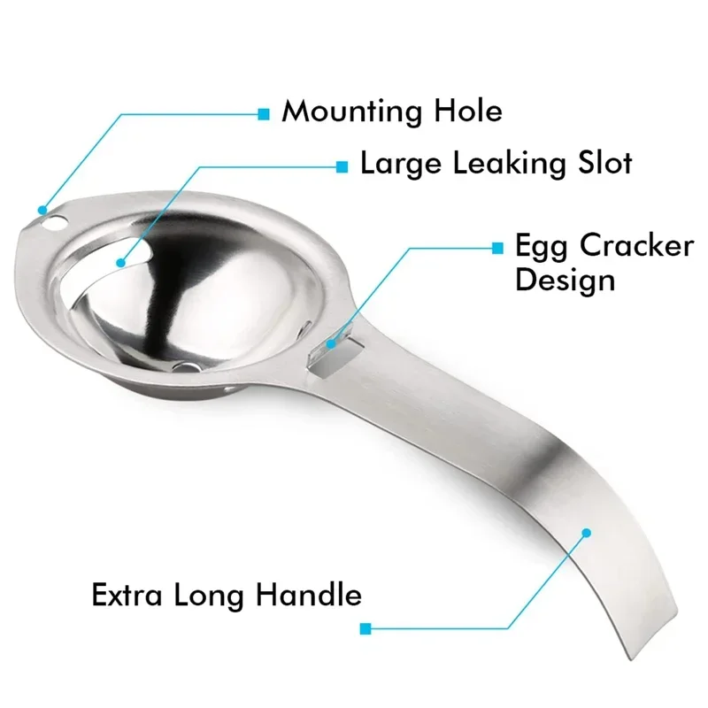 Egg Separator Egg Separator Egg Yolk Separator Divider Stainless Steel Yolk Filter Sieve Baking Cooking Tools Kitchen Accessories eggshell separator,egg separator