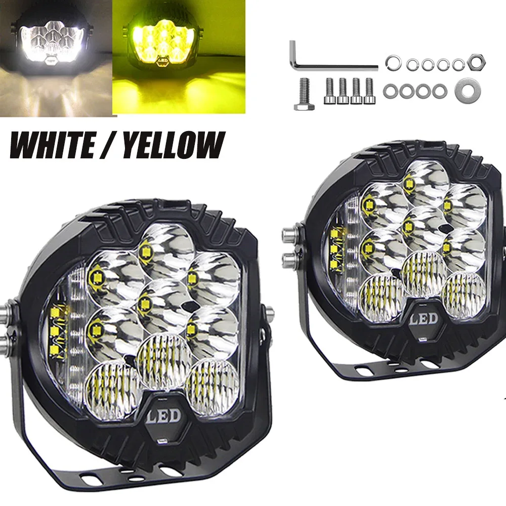 

5 inch 7inch Led Offroad 4x4 Accessories 90W 3000K Spot Lights For Jeep Wrangler jk ATV SUV Led Work Light Auxiliary Headlights