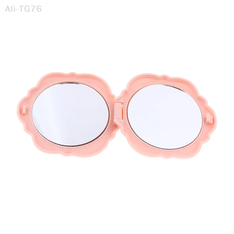 1PCS 레트로 장미 꽃 미니 거울 휴대용 양면 포켓 크기 소형 손 거울 화장품 미용 도구 메이크업