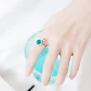 WYEAIIR 925 Sterling Silver Mermaid Blue Crystal Fish Tail Whale Resizable Opening Ring For Women Luxury Jewelry 2