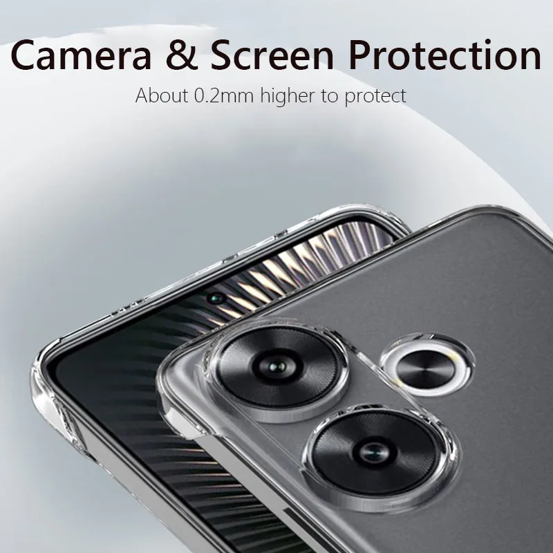 Frameless Slim Clear Hard Back Cover Case On For Xiaomi Poco F6 Pro PocoF6 Pro ShockProof Coque Phone Cases 5
