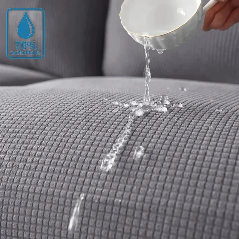 6pcs Waterproof Elasticity Chair Cover for Office Wholesale Jacquard Spandex Stretch Chair Cover Seater Case Kitchen Dining Room 5