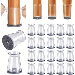 Pack of 20 Silicone Chair Leg Floor Protectors - Extra Small, Non - Slip Covers - 20 pcs (Clear - 1)
