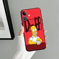 Black Soft Phone Cover with Funny Homer Simpson Design - iPhone 12 Mini (Mix01)