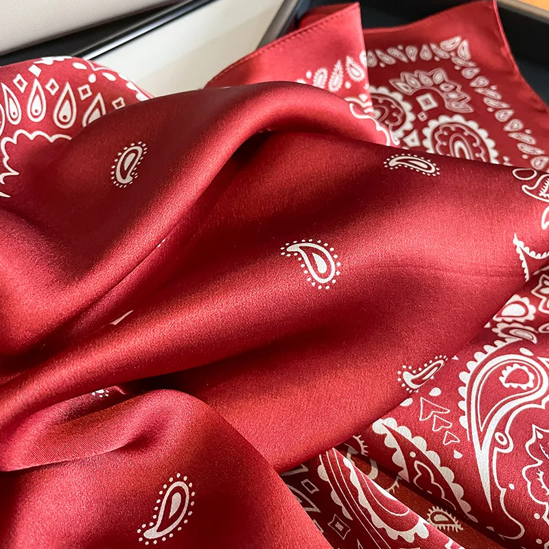 100% Real Silk Scarf Women Square Neck Tie Wrist Shawls Wraps for Ladies Foulard Scarves Pashmina Female Hijab Bandana bufanda 5