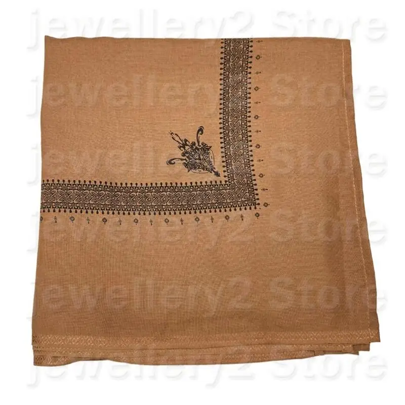 شماغ رجالي تراثي مطرز – لون بني وبيج بتصميم أنيق