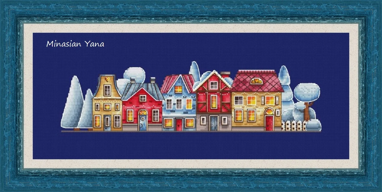 

Узоры для вышивки крестиком, «сделай сам», нитки для вышивки, рукоделие, шитье ручной работы, счетные дома зимой 43-19