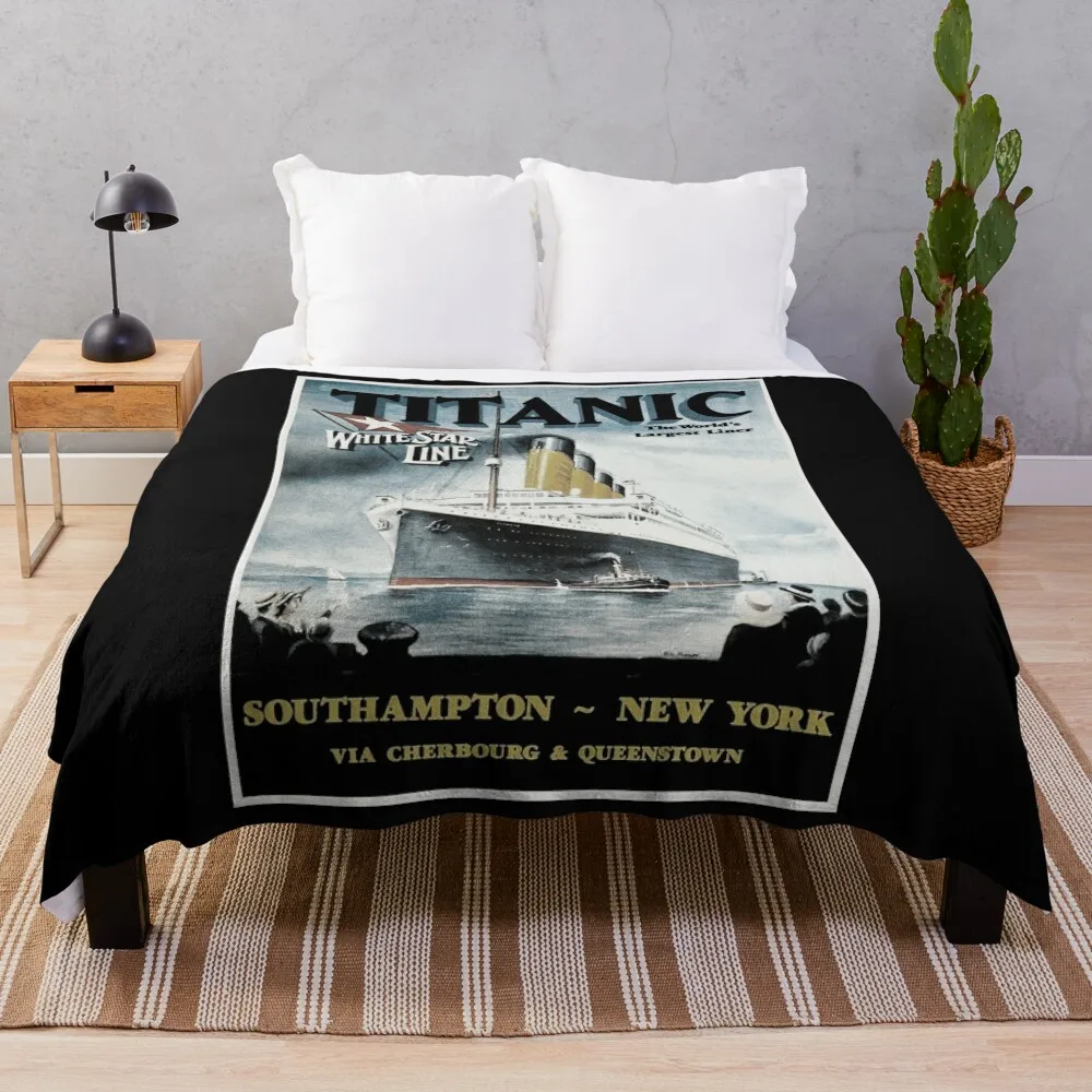 

Titanic - Vintage poster Throw Blanket Fluffy Softs Sofa Kid'S Beach Blankets