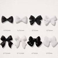 50pcs Black White 3D Bowknot Ribbon Bow-tie Resin Nail Art Jewelry Nail Ornament DIY Classic Fairyism Nail Parts Accessories 1