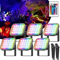 RGB Outdoor Spotlight Garden Landscape Decoration EU/US Plug Floodlight Waterproof Pathway Yard Spike Lawn Lamp 110V 220V Lighti 1