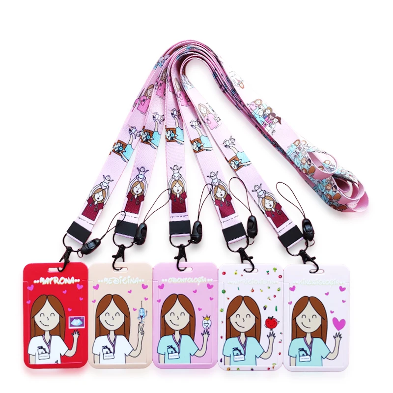 DoctorNurseIDCardHolderPrettyNeckStrapLanyardsNameBadge