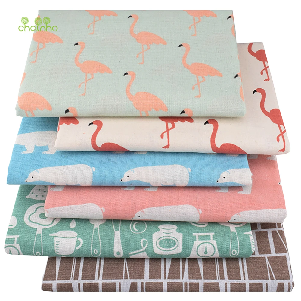Chainho,Printed Cotton Linen Fabric,DIY Sewing Quilting Material,Cloth For Table,Sofa,Curtain,Bag,Cushion,Furniture Cover,15CL8