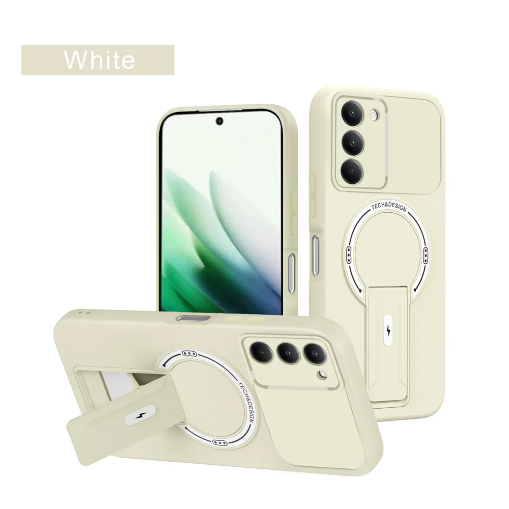 Enhanced Magnetic Lens Protection Foldable Phone Case with Soft Back Cover
