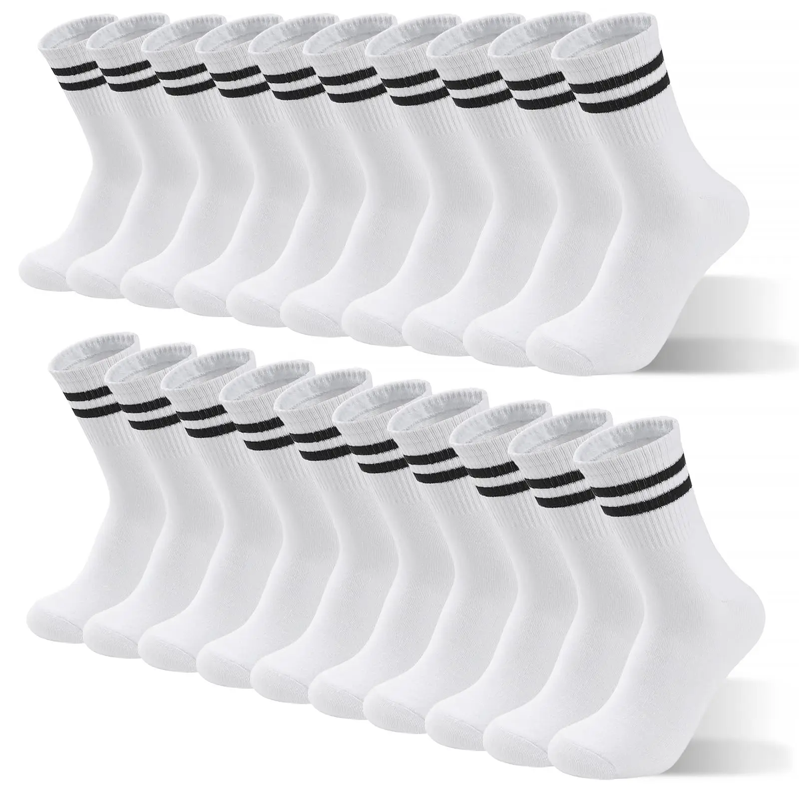 Lot 5 paires chaussettes casual rayées mi-mollet - Style mode confortable pour pêche loisir