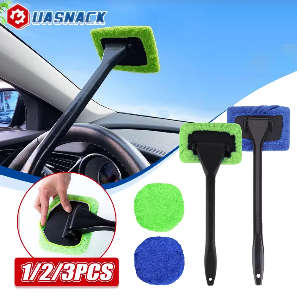 Car Cleaning Wash Brush Tool With Long Handle Car Window Cleaner Washing Kit Windshield Wiper Microfiber Wiper Cleaner Brush