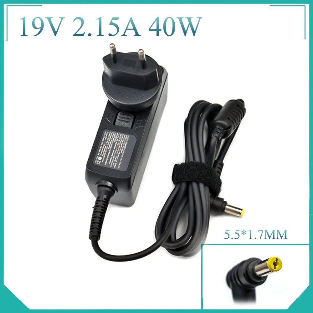 

19V 2.15A 40W 5.5x1.7mm Laptop AC Adapter Charger For Acer Aspire One D255 533 D257 D260 W500P W501 W501P Power Supply