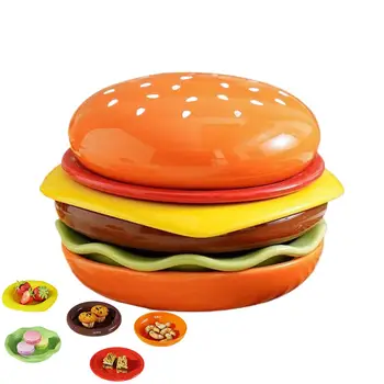 Set di Piatti Impilabili per Hamburger, Piatto a 6 Strati, Piatto per Salsi di Alta Qualità, Contenitori Divertenti per Salse, Decorazione da Tavola