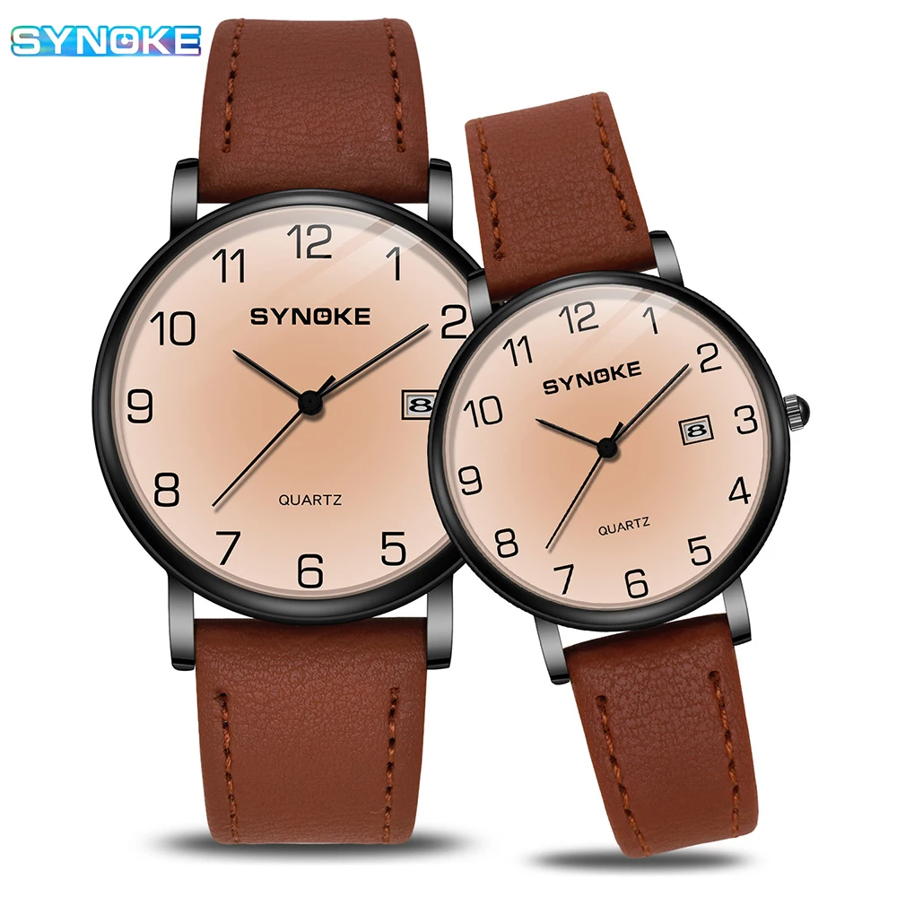 Couple Watches Pair Men And Women Leather Strap Japanese Movement Waterproof Quartz Watch Gift relogios masculino