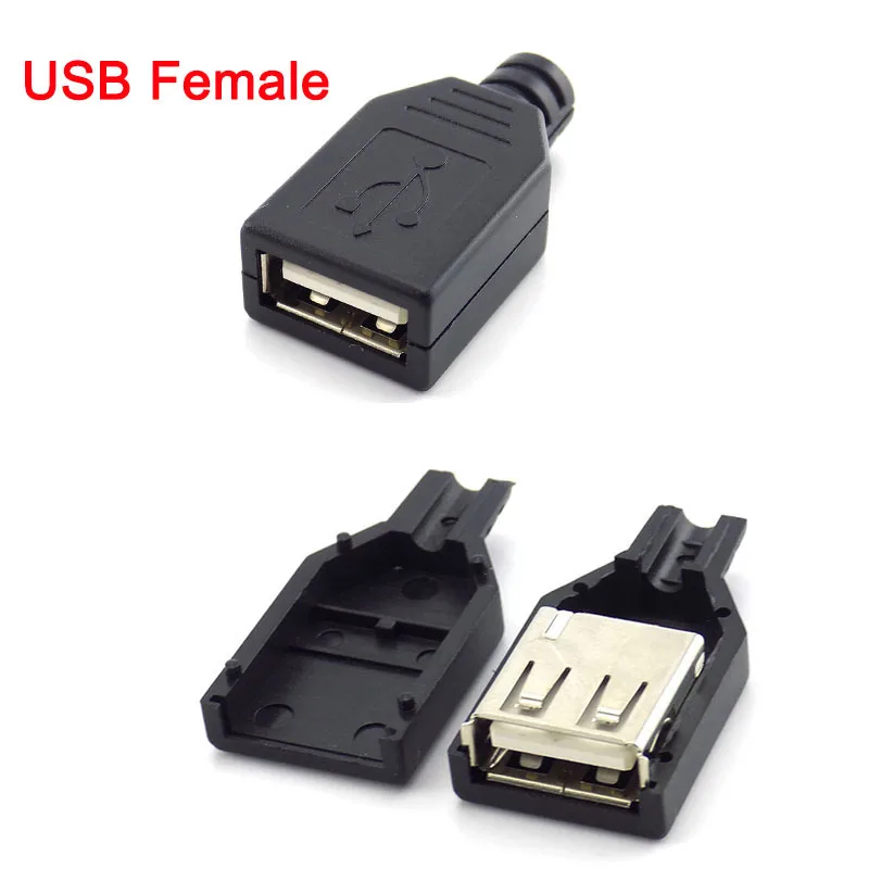 Tanio 4 Pin USB 2.0 typ A wtyk żeński złącze