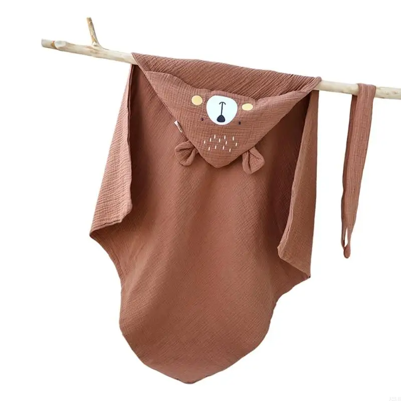 Atmungsaktives Bio-Wickeltuch für Säuglinge, 3-in-1-Empfangsdecke, Kapuzenhandtuch, Babywickel, geeignet für Neugeborene A2UB – Detail 8
