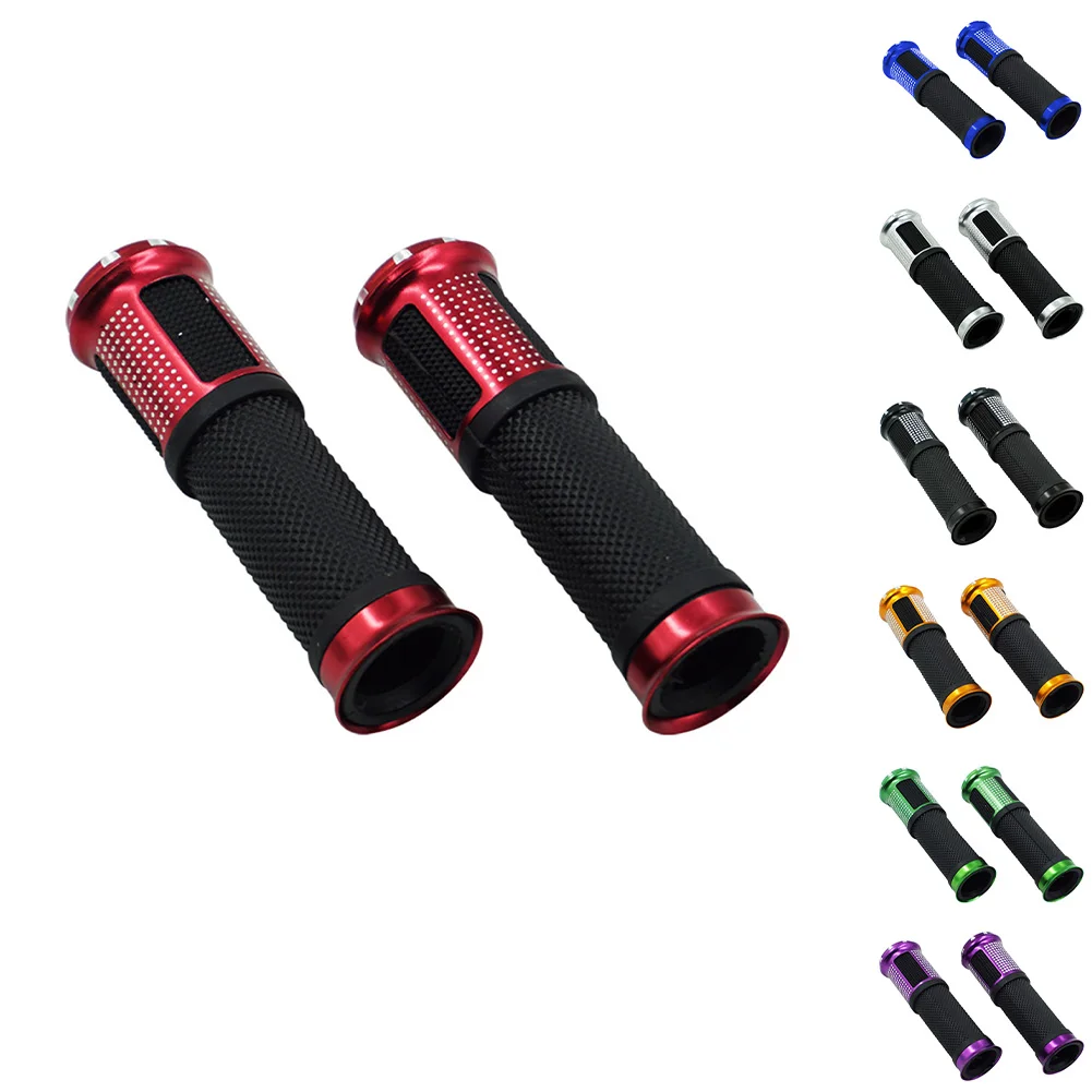 

1 Pair Motorcycle Hand Grips CNC Aluminum Soft Rubber Handlebar Grips Throttle Universal 7/8" Left Grip 1" Right Grip Dropshipp