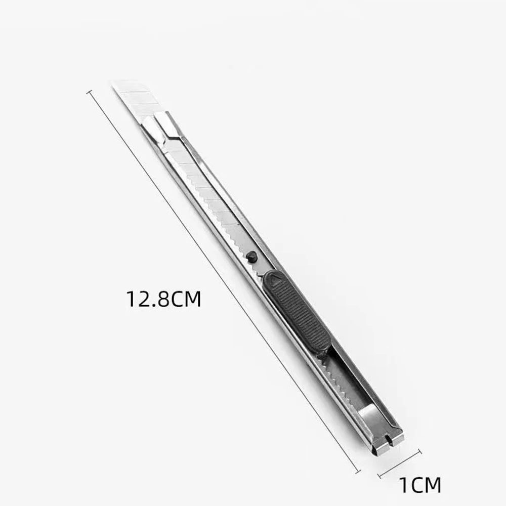 10PCS Retractable Box Cutter 9MM Blade Utility Knife Carbon Steel Self-Locking Design 60 30Degree Cutting Tools Wallpaper Carton