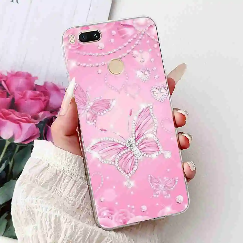 Love Pop Print TPU Soft Silicone Phone Case with Floral Design