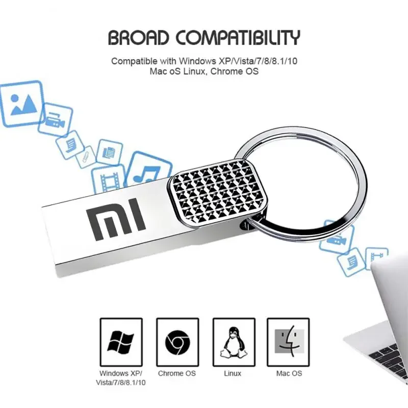 Xiaomi Original 2TB USB 3.0 Metal Flash Drives High Speed Pendrive Usb Drive Portable SSD Memoria Usb Flash Disk TYPE-C Adapter usb flash drive flash drive pen drive