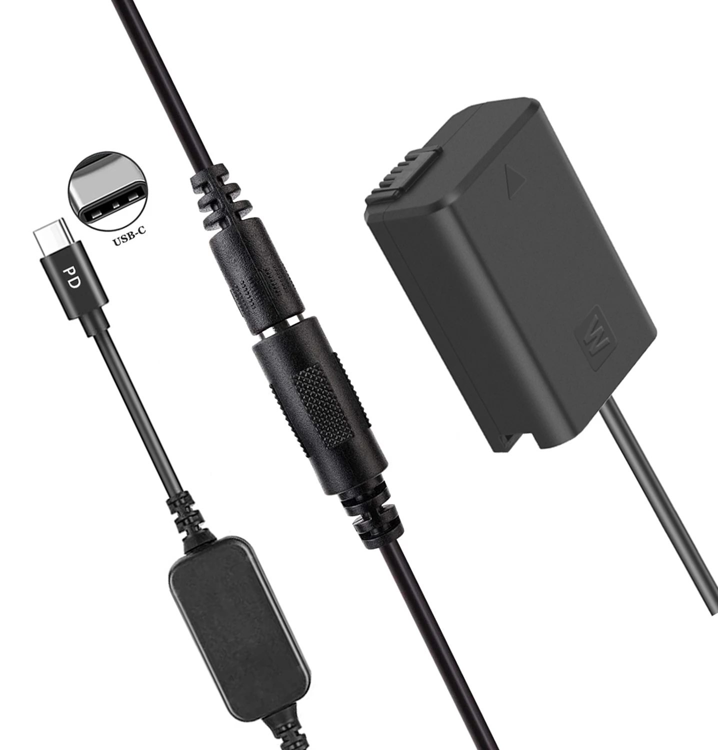 Usb-C Np-Fw50 Dummy Batteria Dc Adattatore Di Alimentazione Ca Ac-Pw20 Per Sony Alpha A6400 Ilce-6400 6500 6300 6000 5100 5000 3000 Macchina Fotografi