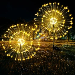 Guirlande lumineuse solaire à 90 /120/150/200 LED, feu d'artifice, imperméable, luminaire décoratif d'extérieur, idéal pour un jardin, une pelouse ou des vacances 