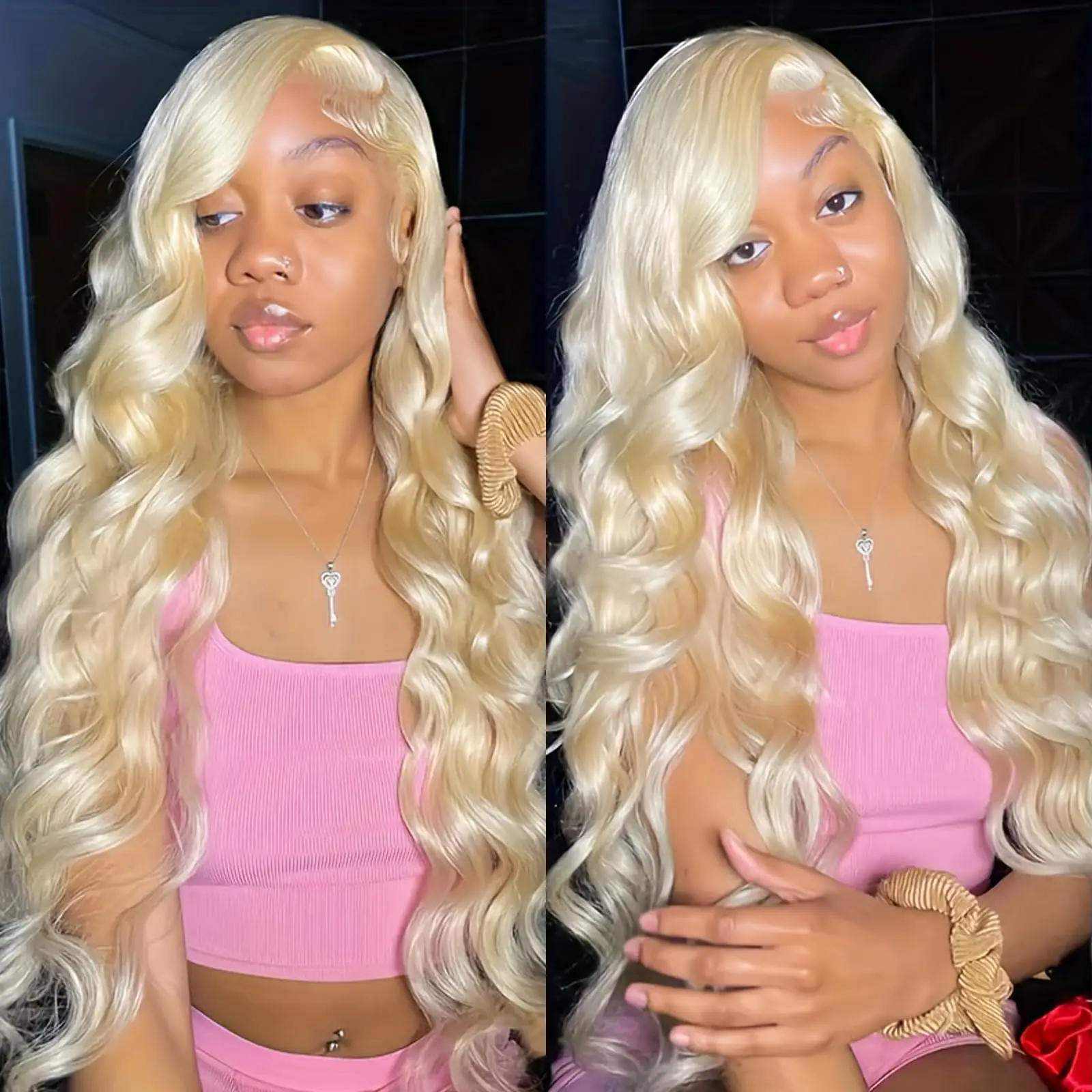 

613 Honey Blonde 13x6 HD Transparen Lace Front Human Hair Wigs Brazilian Body Wave Colored Lace Frontal Wig For Women