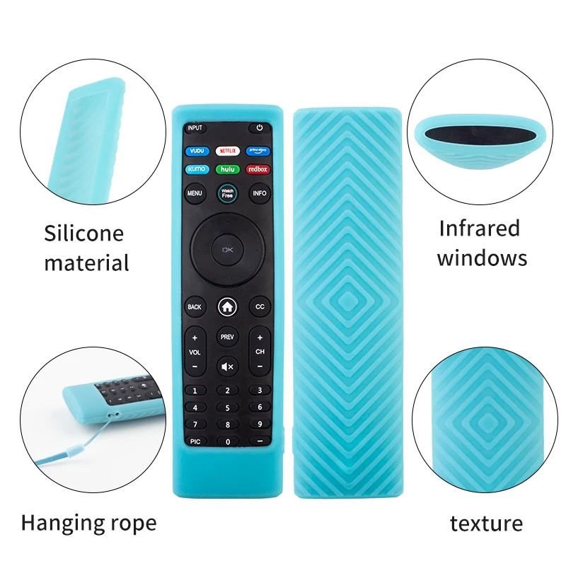 Cover for Vizio Remote Silicone Case for Vizio Remote XRT140 PREV D Universal Smart TV Control Skin Sleeve Remote silicone remote case silicone remote cover silicone remote sleeve remote controller cover silicone case protector