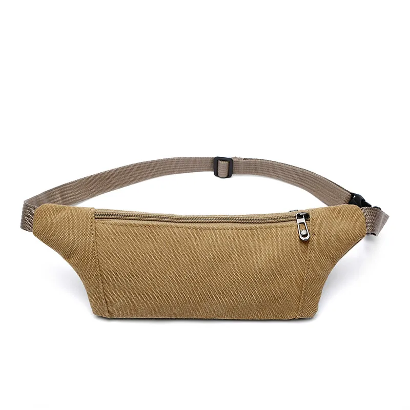 Fashion Men Casual Durable Fanny Waist Pack Male Waist Bags Belt Canvas New Hip Bum Military Bag Pouch Three Zipper Pocket