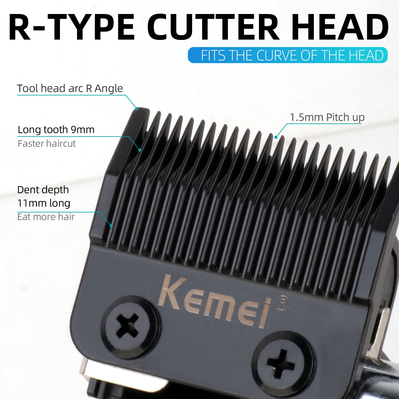 Kemei 남성용 전기 헤어 클리퍼, USB 충전식, 0mm 간격 조각 클리퍼, 무선 헤어 트리머, 헤어 커팅 머신 KM-2296