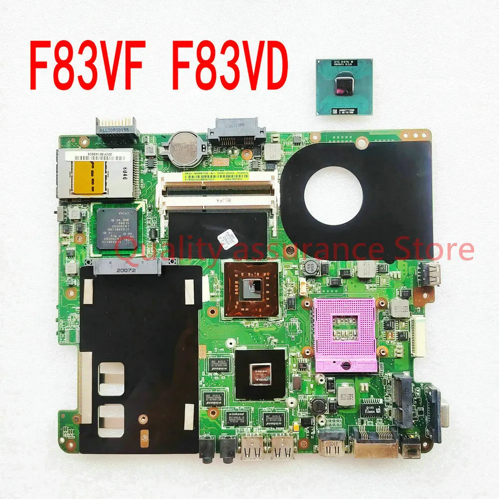 

F83VF Main board 60-N08MB1100 Laptop Motherboard For ASUS F83VF F83VD X88V Notebook F83VD Mainboard REV.2.0 GT320M 1GB PM45