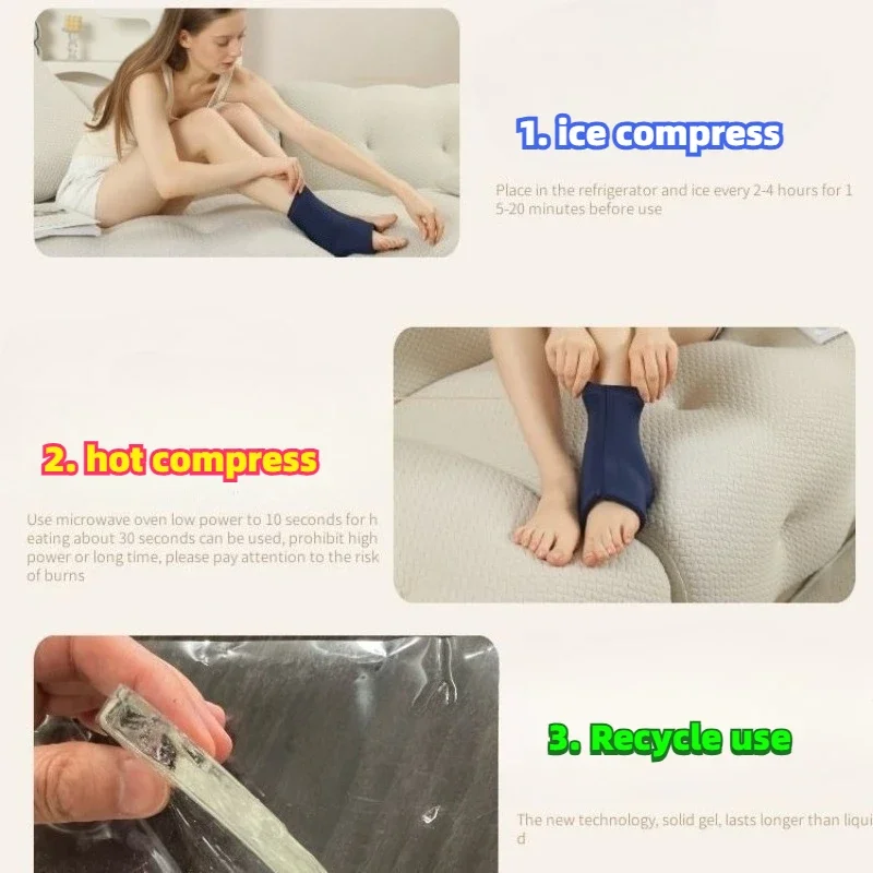 발용 재사용 가능한 블랙 젤 아이스 팩 & 자기 요법 장갑 실리콘 젤- 온열 및 냉각 요법 관절염 통증 완화 바디 케어 도구
