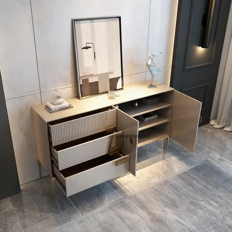 Entrance Porch Cabinet Modern Minimalist Hall Partition Locker Light Luxury Rock Board Dining Side Cabinet Furniture For Home