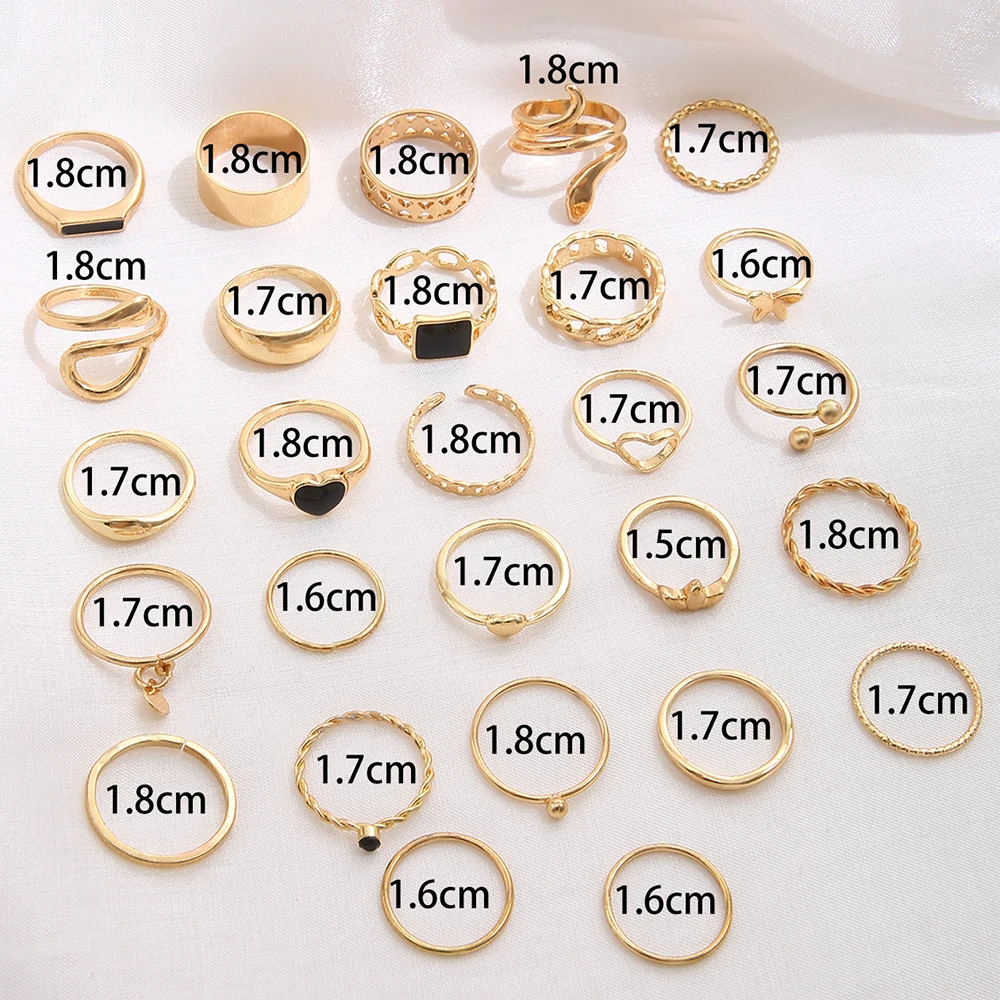 2025 Fashion Style Fashionable retro snake heart set, up to 10 pieces, Zinc alloy, metal, fashionable engagement ring_voghion.com