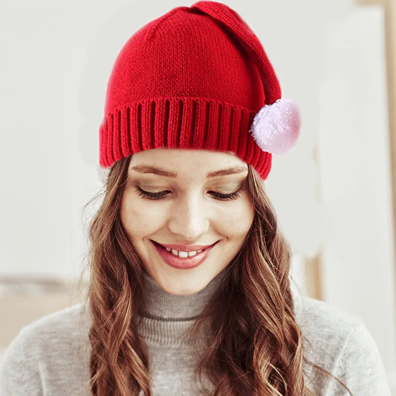 1PC New Winter Christmas Hats for Both Men and Women, Warm Knit Hats, Brimless Beanie Caps, Pullover Hats